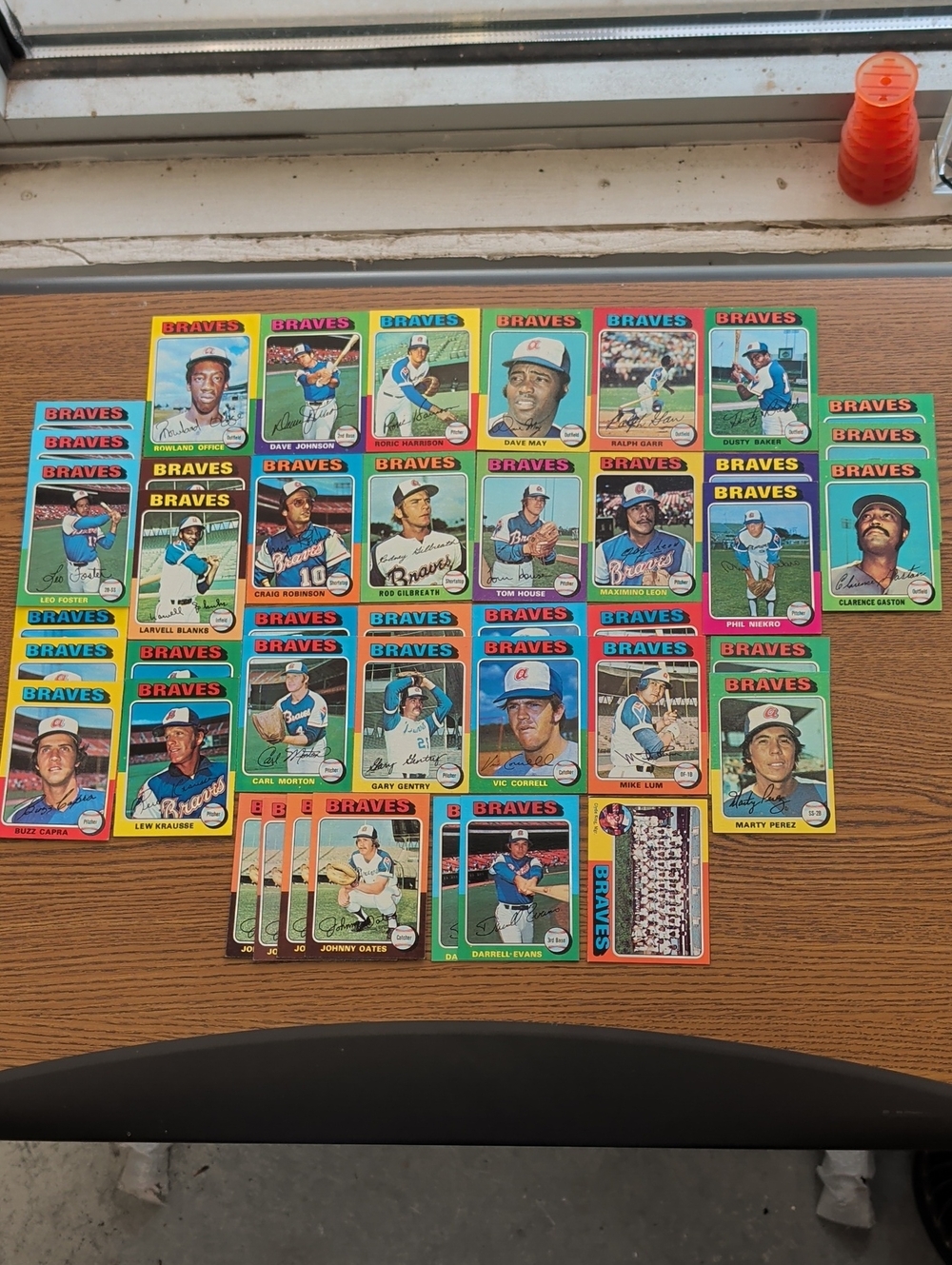 Vintage 1975 Braves Baseball Card Lot